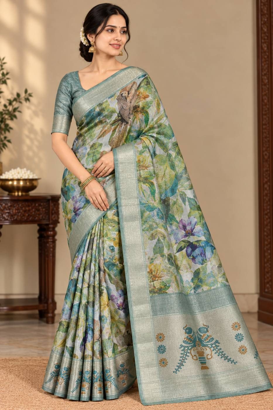 CRYSTAL SILVER SAREE
