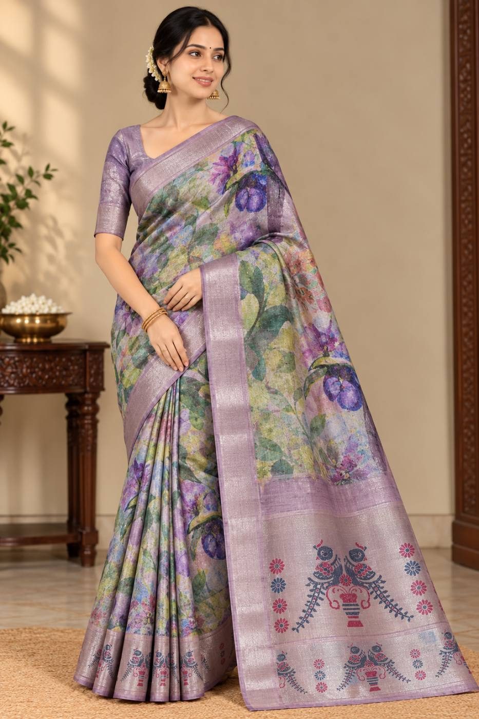 CRYSTAL SILVER SAREE